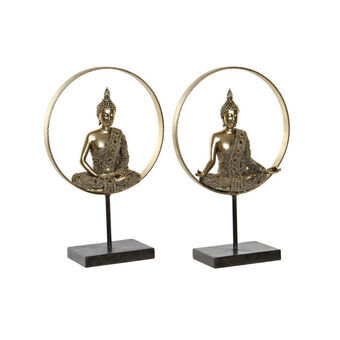 Dekorativ Figur DKD Home Decor Metall Buddha Harpiks (26 x 11 x 40 cm) (2 pcs)