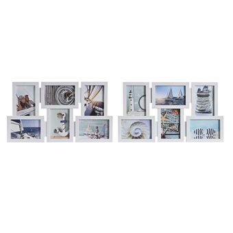 Fotoramme DKD Home Decor Krystall Hvit PP Middelhavet (49 x 2 x 28 cm) (2 enheter)