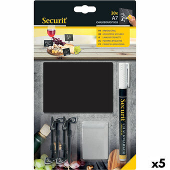 Brett Securit Med støtte Sett 7,4 × 10,5 cm 20 enheter Svart