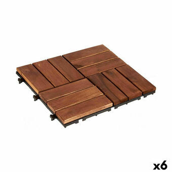 Forrigling Floor Tile Brun Polyetylen Akasia 30 x 2,8 x 30 cm (6 enheter)