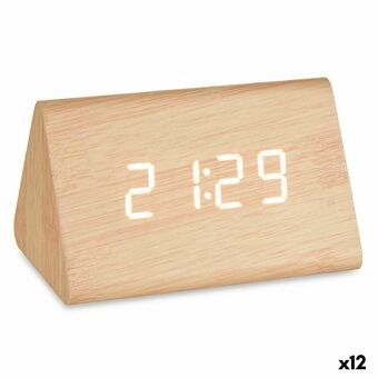 Digitalt ur for bord Brun PVC Tre MDF 11,7 x 7,5 x 8 cm (12 enheter)