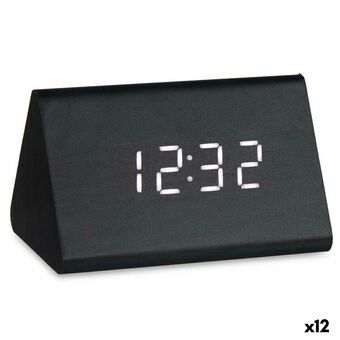 Digitalt ur for bord Svart PVC Tre MDF 11,7 x 7,5 x 8 cm (12 enheter)