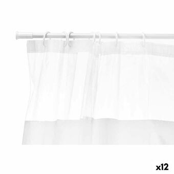 Dusjforheng 180 x 180 cm Gjennomsiktig Hvit Plast PEVA (12 enheter)