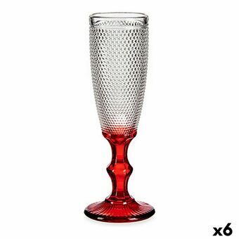 Champagneglass Rød Gjennomsiktig Poenger Glass 6 enheter (180 ml)