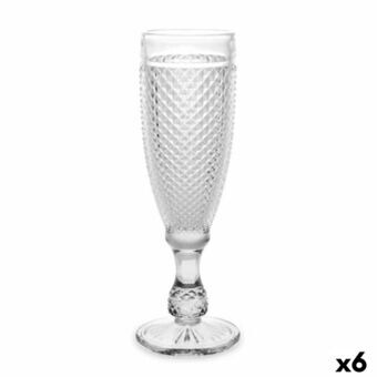 Champagneglass Diamant Gjennomsiktig Glass 185 ml (6 enheter)