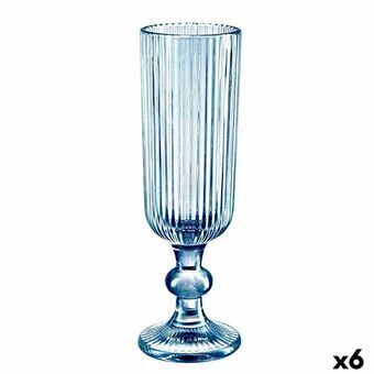 Champagneglass Striper Blå Glass 160 ml (6 enheter)