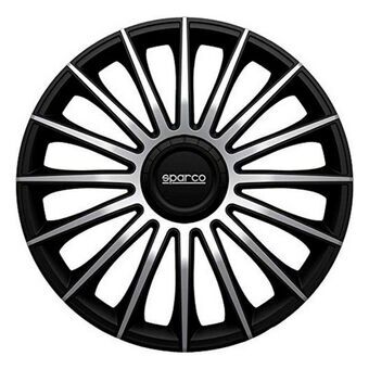 Hjulkapsel Sparco Torino CS5 Svart Sølv 15" (4 uds)