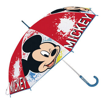 Paraply Mickey Mus Happy smiles Rød Blå (Ø 80 cm)