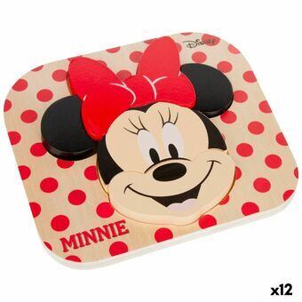 Barnepuslespill av Tre Disney Minnie Mouse + 12 måneder 6 Deler (12 enheter)
