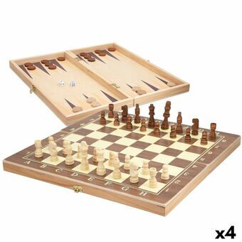 Parchís, Sjakk og Damspill Colorbaby Tre Backgammon (4 enheter)