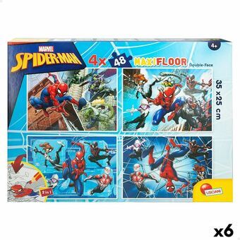 Barnepuslespill Spider-Man Dobbeltsidig 4-i-1 48 Deler 35 x 1,5 x 25 cm (6 enheter)