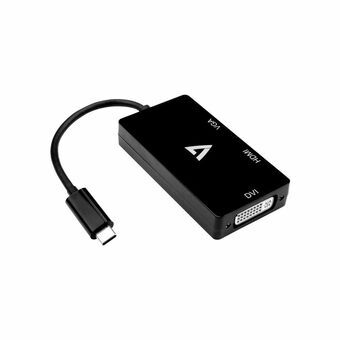 USB C til HDMI-Adapter V7 V7UC-VGADVIHDMI-BLK  Svart