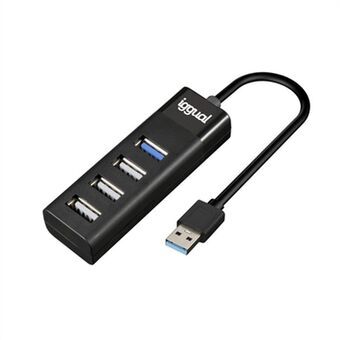 4-Port USB-Hub iggual IGG317686 Svart