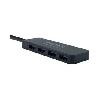 Kabel Aisens Hub USB 3.0, Tipo A/M - 4 x Tipo A/H, Negro, 30 cm Svart