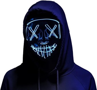 Tøm - Led maske Neon Blå