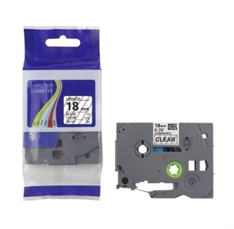 Brother-kompatibel TZc-141 - Svart tekst på gjennomsiktig tape 18 mm x 8 m