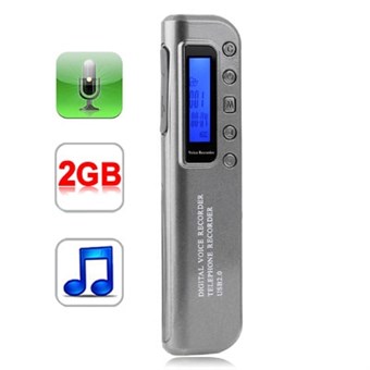 Digital Dictaphone 2 GB - MP3-spiller og USB-kontakt