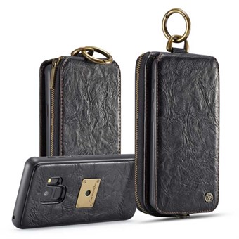 CaseMe Premium Leather Wallet Med Magnetisk Deksel til Samsung Galaxy S9 - Svart