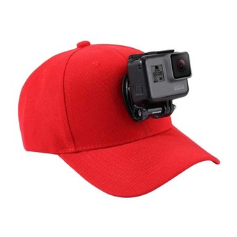 PULUZ® baseballcap med feste for GoPro - rød