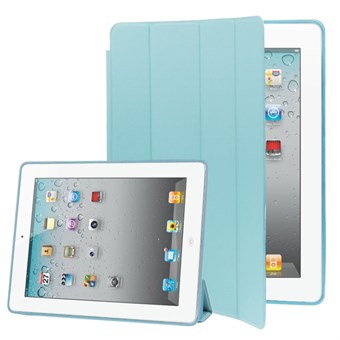 Stilig Smart Cover Sleep / Wake Up til iPad 2 / iPad 3 / iPad 4 - Lyseblå