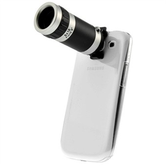 8X Zoom Teleskop Objektiv Med Deksel For Galaxy S3 (Transparent)