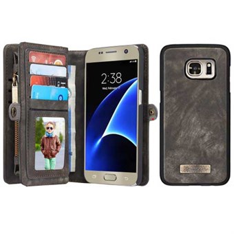 CaseMe Flap lommebok til Samsung Galaxy S7 - Gråbrun