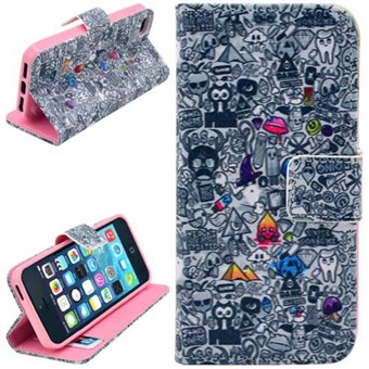 Stand Card Lommebokveske iPhone 5 / iPhone 5S / iPhone SE 2013 - Art