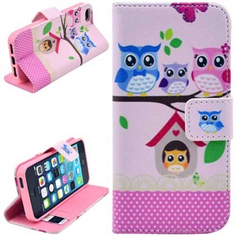 Stand Card Lommebokveske iPhone 5 / iPhone 5S / iPhone SE 2013 - Owl Party
