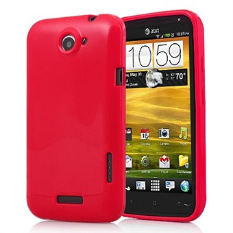 HTC ONE X - Silikondeksel (rød)