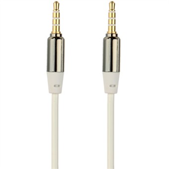 Twisted 3,5 mm Audio AUX Kabel 15 cm - 150 cm - Hvit