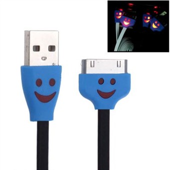 30 Pin med LIGHT USB Sync og Ladekabel (Black / Blue)