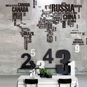 Wall Stickers - World Map med navn