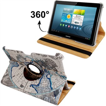 World Map Rotating Case-fane 2/3 10.1 (blå)