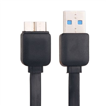 Flat USB 3.0 lade- / synkroniseringskabel 1M (svart)