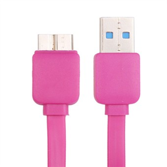 Flat USB 3.0 lade- / synkroniseringskabel 1M (Magenta)