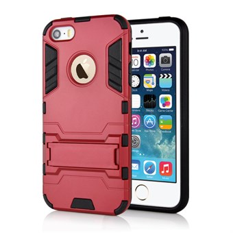 Cave hardplast og TPU-deksel til iPhone 5 / iPhone 5S / iPhone SE 2013 - Rød