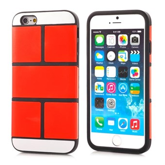Murstein firkantet silikondeksel til iPhone 5 / iPhone 5S / iPhone SE 2013 - Rød oransje