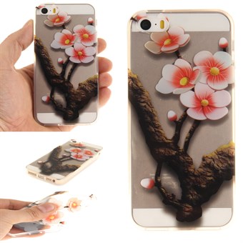 Modern art silikondeksel til iPhone 5 / iPhone 5S / iPhone SE 2013 - Half Rose