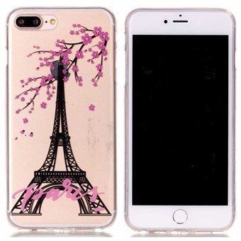 Designer Motif Silikondeksel til iPhone 7 Plus / iPhone 8 Plus - Eiffeltårnet