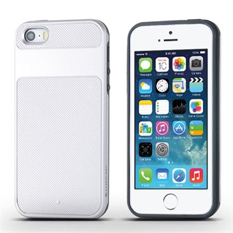 Caseology plast- og silikondeksel til iPhone 5 / iPhone 5S / iPhone SE 2013 - Sølv