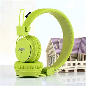 Trådløse superlyd-hodetelefoner inkl. FM-radio/minnekort - limegrønn