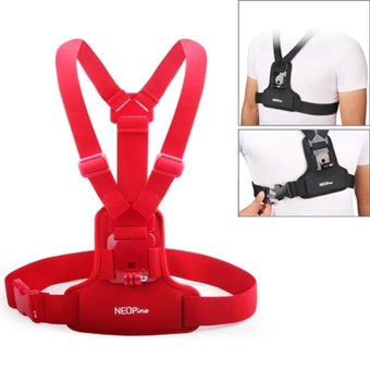 NEOPINE GoPro Hero 1/2/3/4 bryststropp - Rød