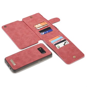 CaseMe Flip-lommebok i imitert skinn til Samsung Galaxy S8 Plus - Rød