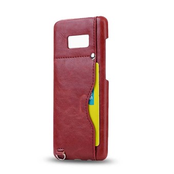 La Fashion Cover i PU-skinn og plast til Samsung Galaxy S8 Plus - Rød/Brun