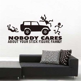 TipTop Wall Stickers Funny Noboby Case Car Cartoon Design