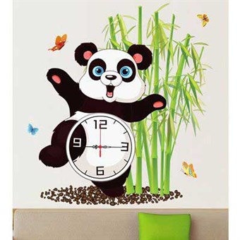 TipTop veggklistremerker Søt Clock Panda 