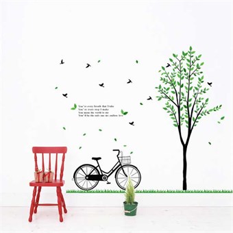 TipTop veggklistremerker Grønne trær og sykkelmønster 
