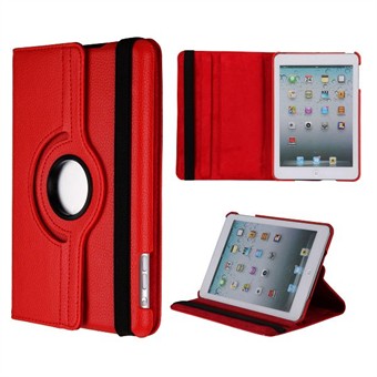 Danmarks billigste 360 roterende deksel for iPad Mini 1 / iPad Mini 2 / iPad Mini 3 (rød)