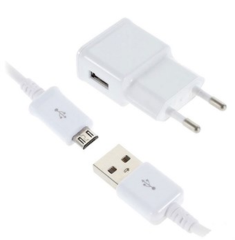 Eksklusiv lader m/Micro USB-kabel - Hvit