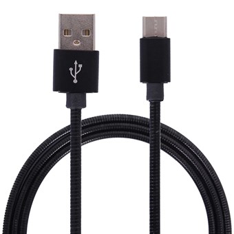 Metallkabel USB Type C 3.1 til USB Type A 2.0 / 1m - Sort
